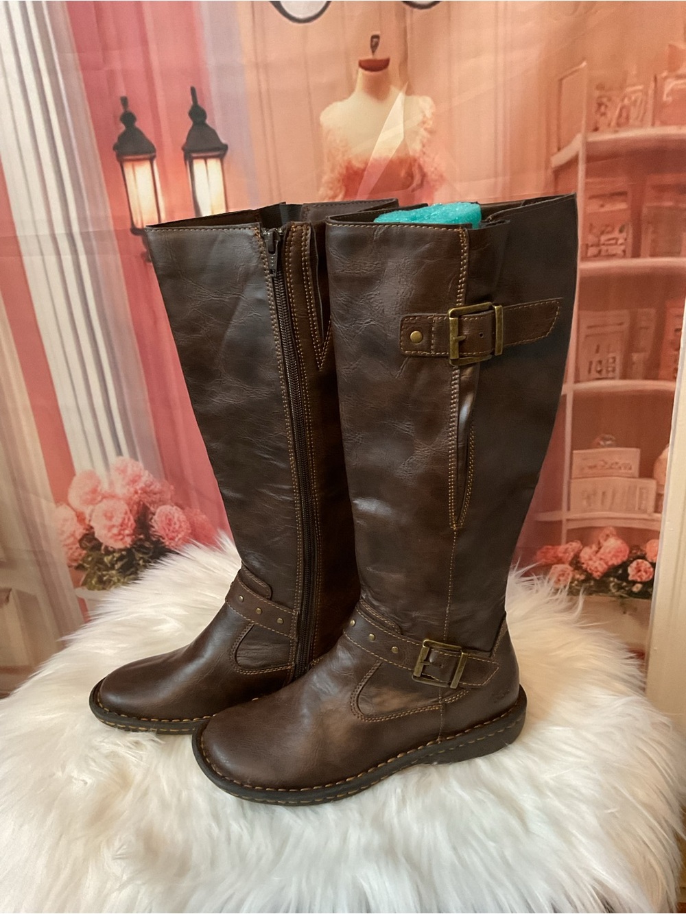 boc Brown Tall Buckle Riding Boots